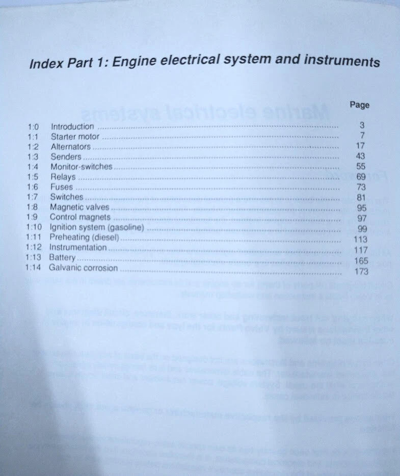 Volvo Penta Marine Electrical Systems Part 1 Manual (7733534)