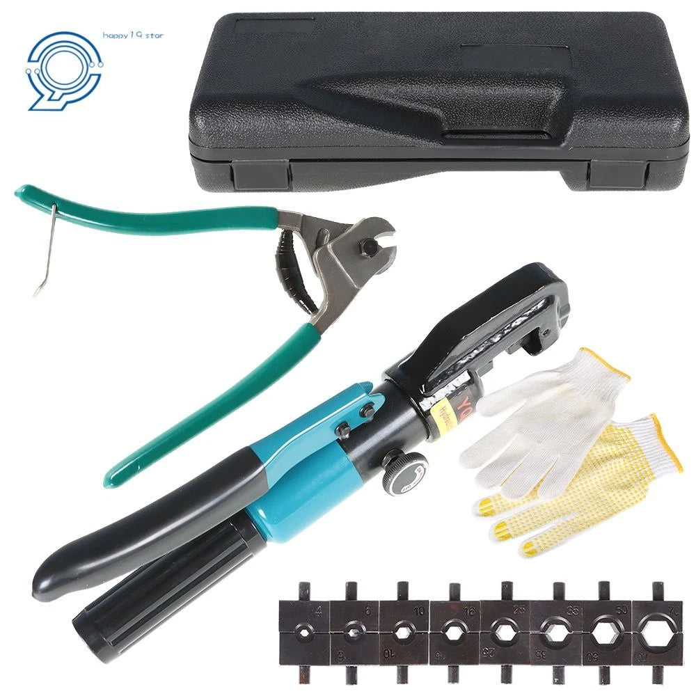 6X Hydraulic Crimper Tool for Battery Cable Lug Terminal W/ 9 Dies