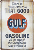 Vintage Gulf Gasoline Tin Sign 8x12