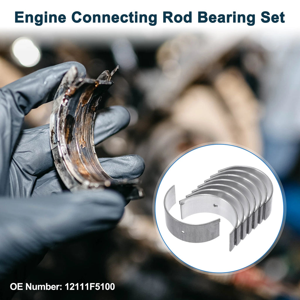 Set of 8 Connecting Rod Bearings for Nissan Navara (No. 12111F5100)