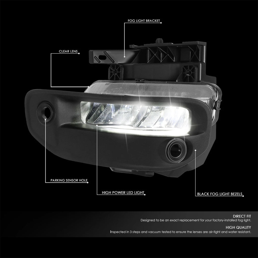 LED Fog Light Lamp Set for Ram 1500 (2019–2021) w/ Bezel Cover + Switch Chrome