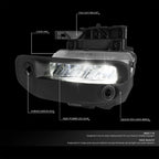 LED Fog Light Lamp Set for Ram 1500 (2019–2021) w/ Bezel Cover + Switch Chrome