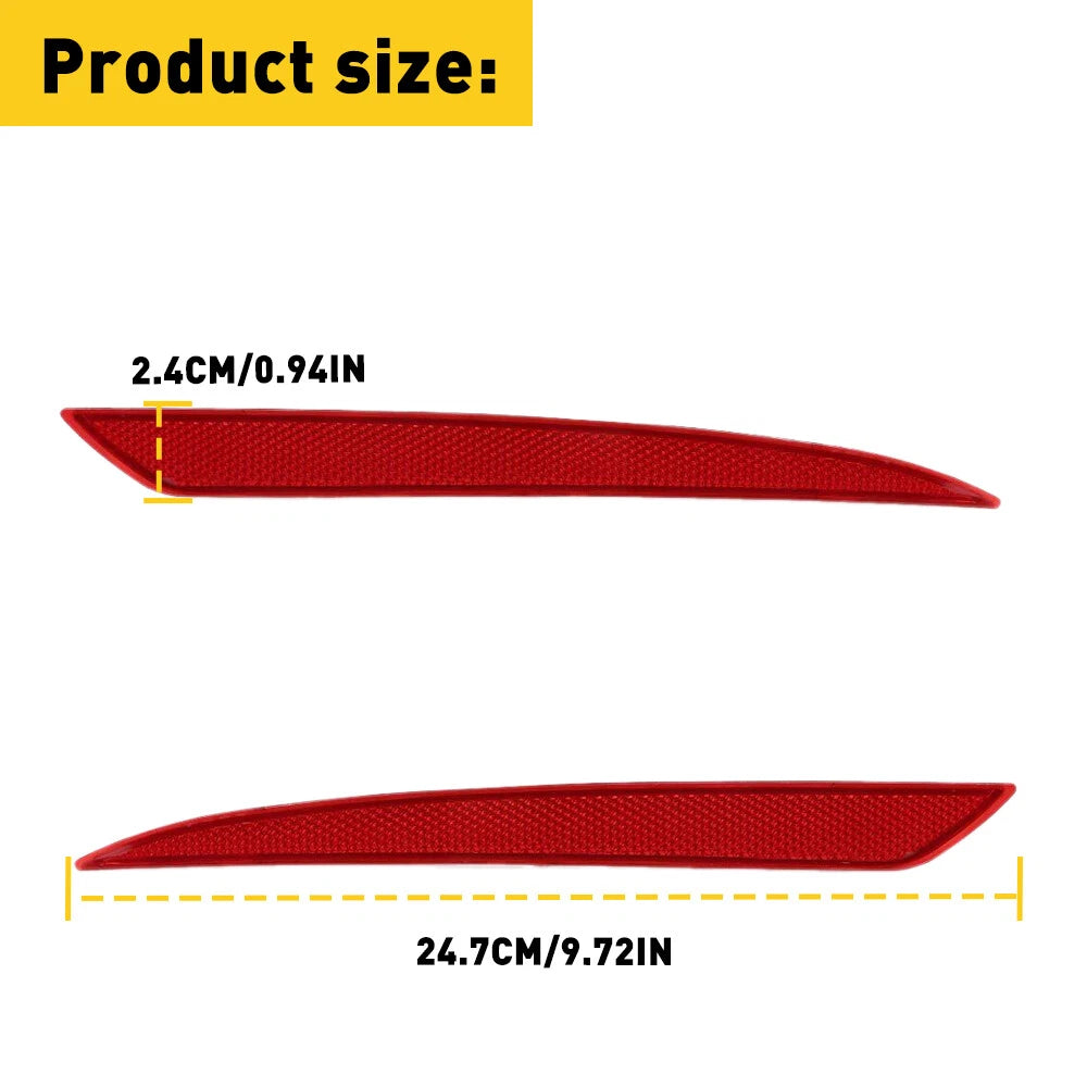 Set of 2 Rear Bumper Reflector Side Marker Light Covers for Ford Fusion (2013–2018)