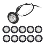 10x Round LED White Side Marker Lights for Truck Trailer