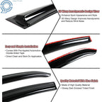 Set of 4 Window Visors for Toyota Corolla (2003–2008) Smoke Rain Guards