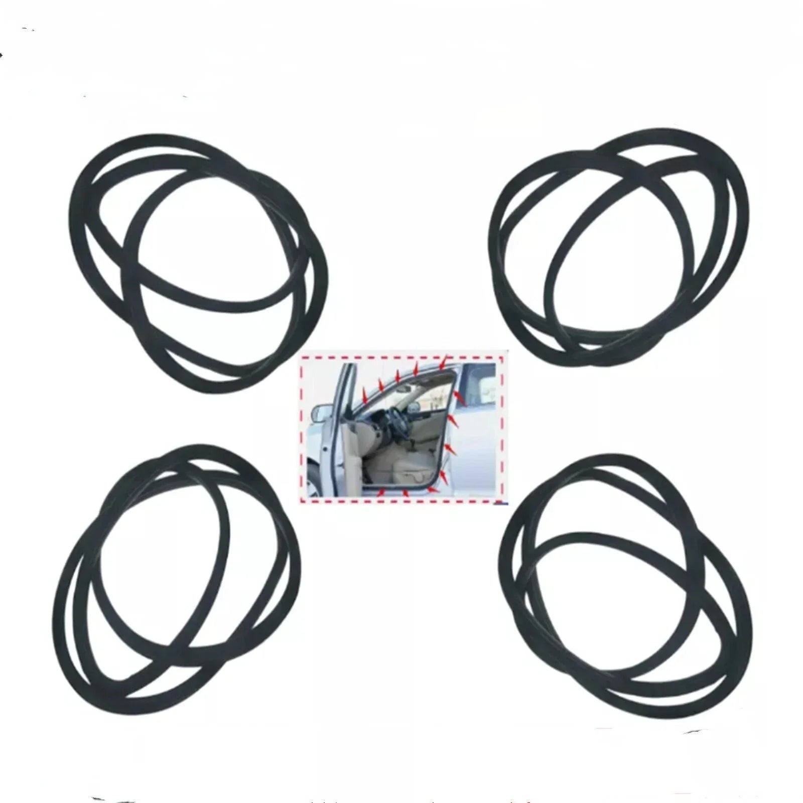 4 x Rubber Seal Weatherstrip on Body Frame for Honda Civic Sedan (2006–2011)