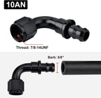 2PC 90° Push-Lock Hose Fitting for Oil Fuel Gas Line (6AN–10AN) Ford (2015–2021)