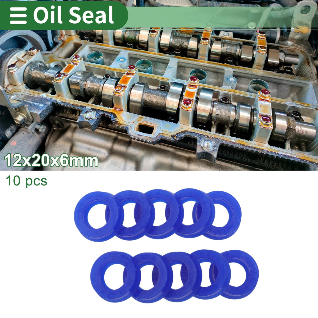 Set of 10 Oil Seal Ring 12x20x6mm for Rotary Shaft (High Pressure)