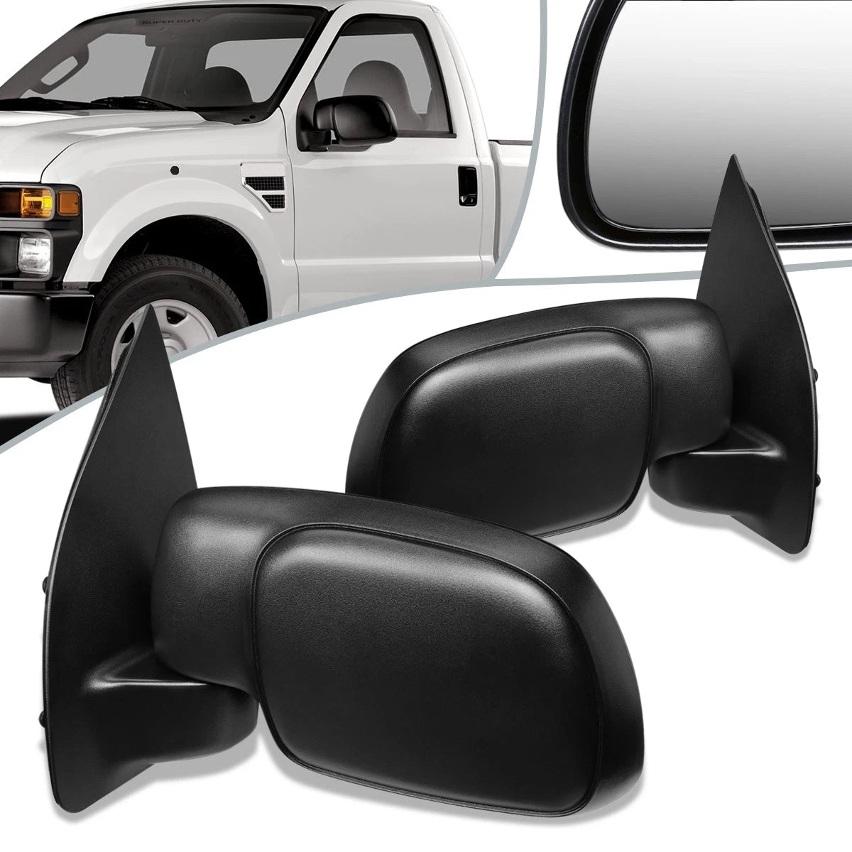 Pair Powered Side Door Mirrors for Ford F250 F350 Super Duty (1999–2000) FO1320213 FO1321213