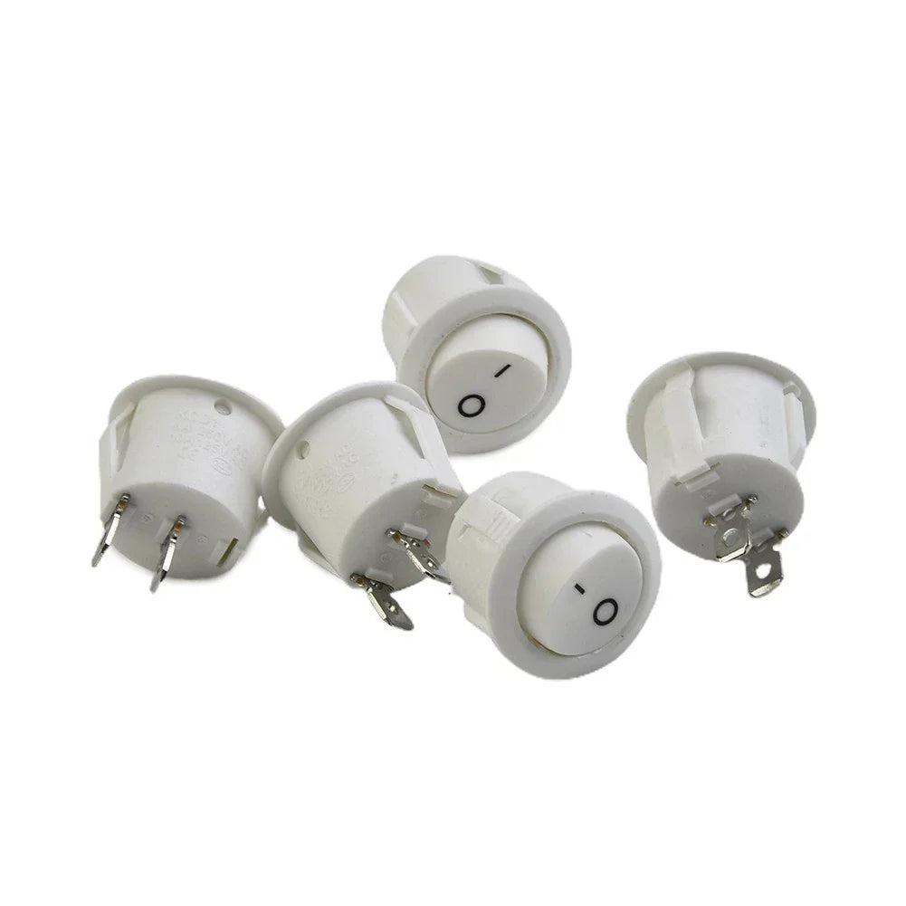Mini Rocker Switches 5 Pcs White 2-Pin On-Off for MOTORHOME