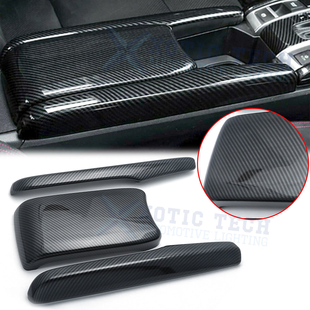 Carbon Style Armrest Box Cover for Honda Civic 2016–2021