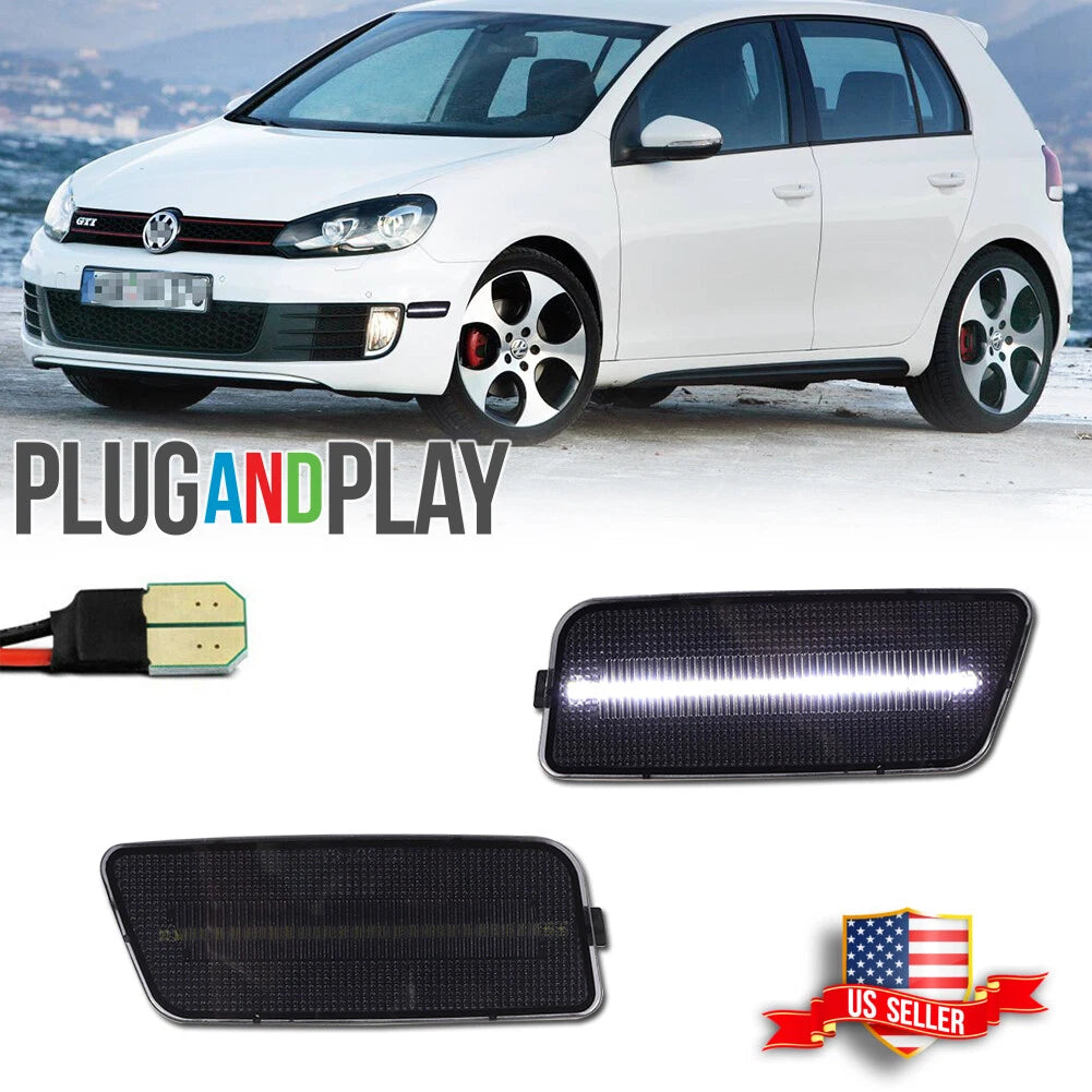 Set of 2 White LED Side Marker Lights for VW MK6 Golf GTI (2010–2014)