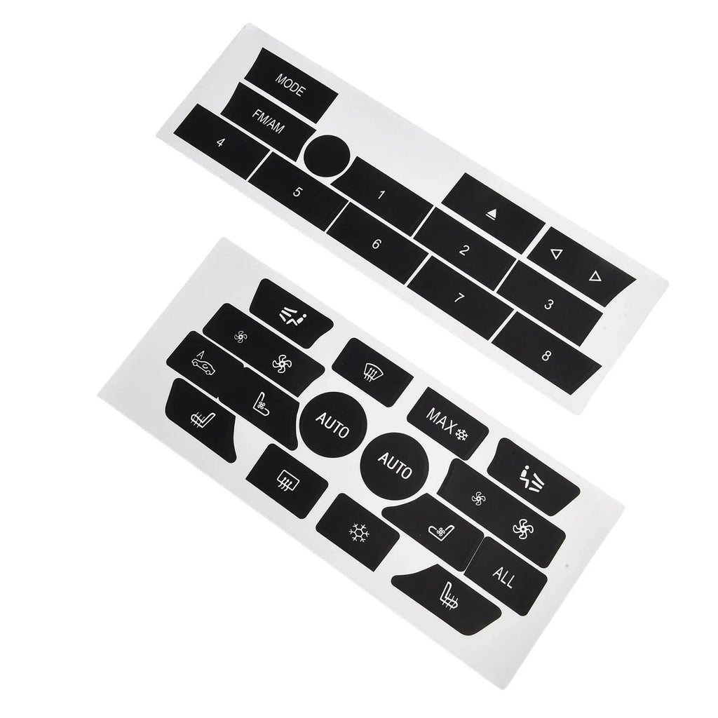 2 x Button Repair Stickers for BMW 7 Series F02 AC/Radio Controls (2009–2012)
