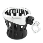 Chrome Motorcycle Drink Cup Holder for 7/8"-1" Bars (22mm-25mm)