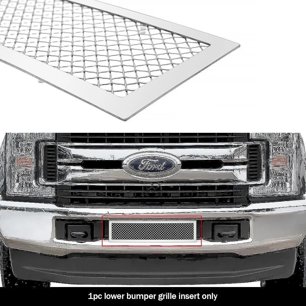 Stainless Chrome Mesh Grille Insert for Ford F-250/F-350 (2017–2019)