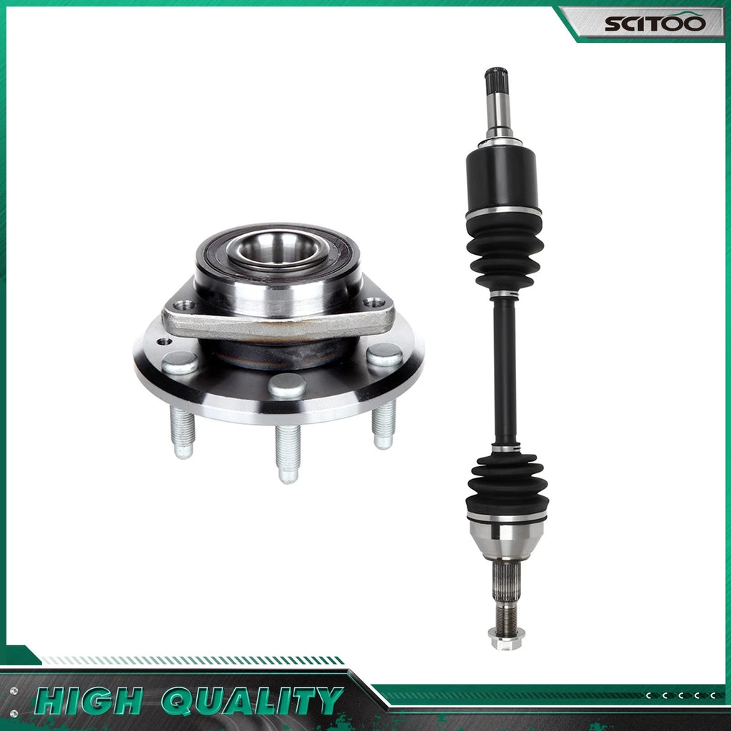 Front Left CV Axle Shaft + Wheel Hub Bearing for GMC Outlook (2007–2010)