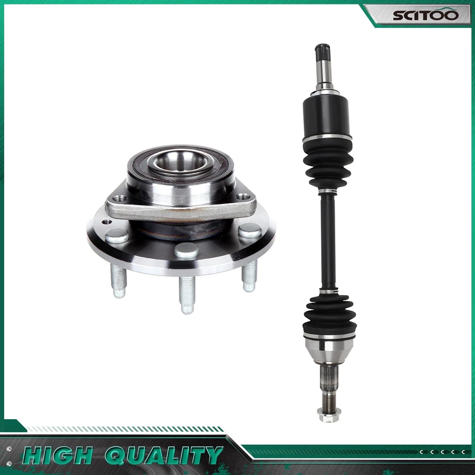 Front Left CV Axle Shaft + Wheel Hub Bearing for GMC Outlook (2007–2010)