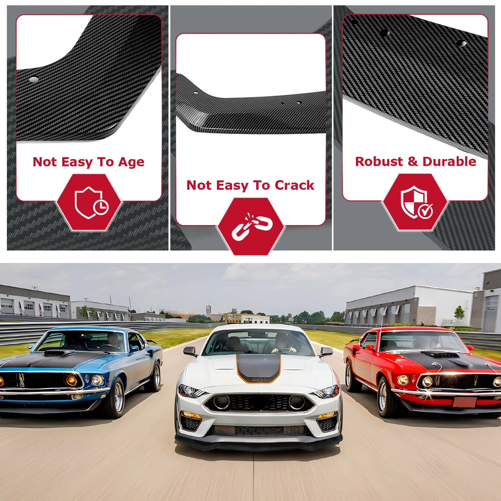 Carbon Look GT-Style Front Bumper Splitter Lip for Ford Mustang (2018-2023)