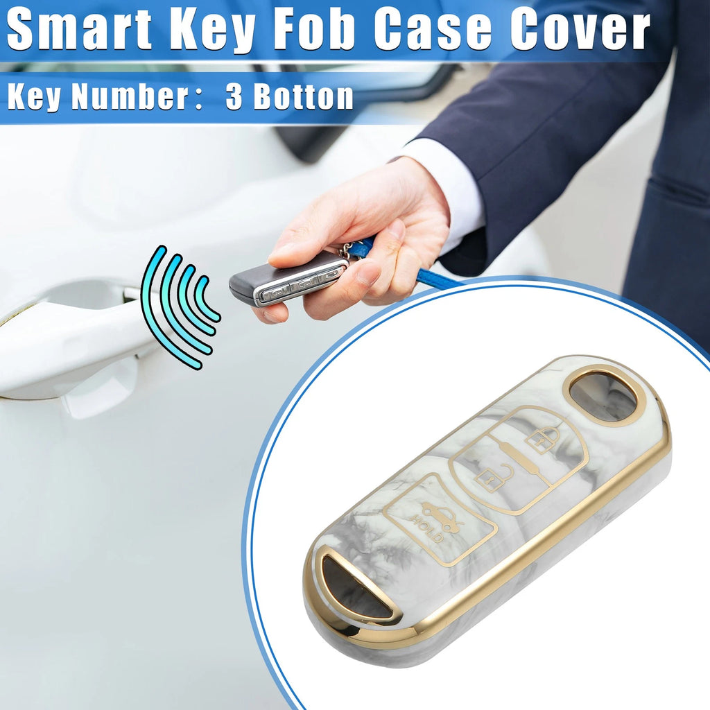 3 Buttons Remote Smart Key Fob Cover Case for Mazda CX-3 CX-4 CX-5 (2016–2021)