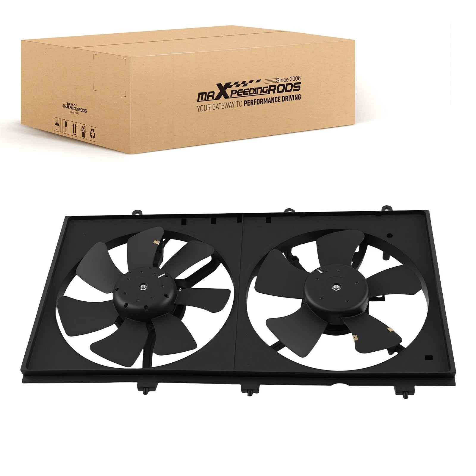 Dual A/C Radiator Cooling Fan Assembly for Mitsubishi Lancer 2.0L (2008–2017)