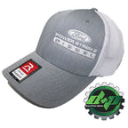 Ford Powerstroke Trucker Hat Gray Denim White Mesh Flex Fit (SM/MD)