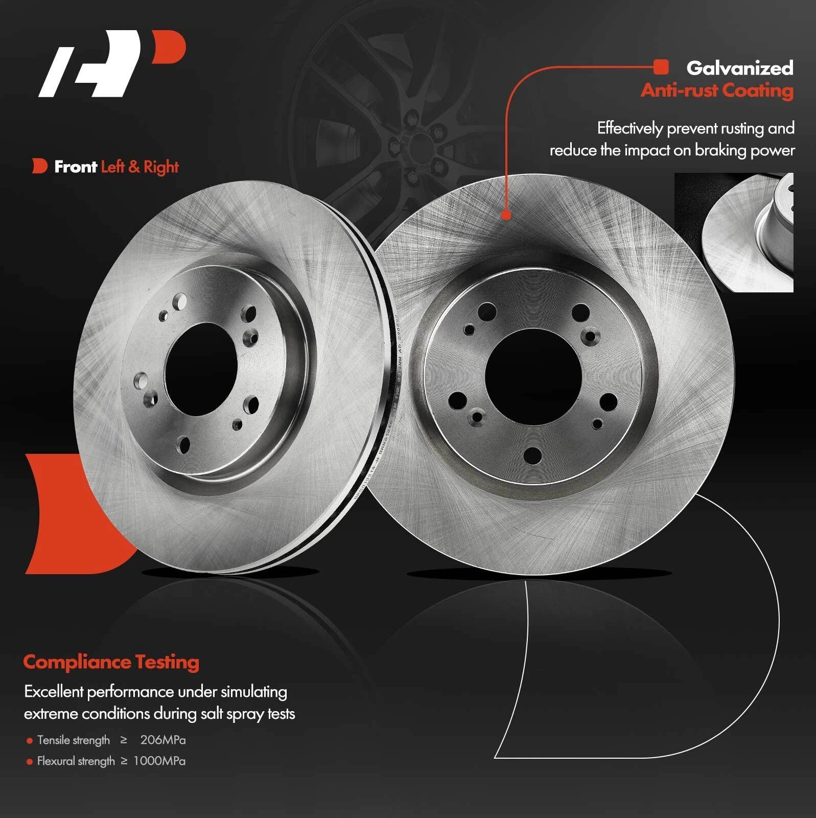 Front Disc Brake Rotors for Chrysler 200 (2011-2014)