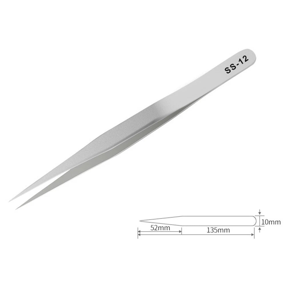 Antistatic Fine Tip Stainless Steel Tweezers for Precision Work