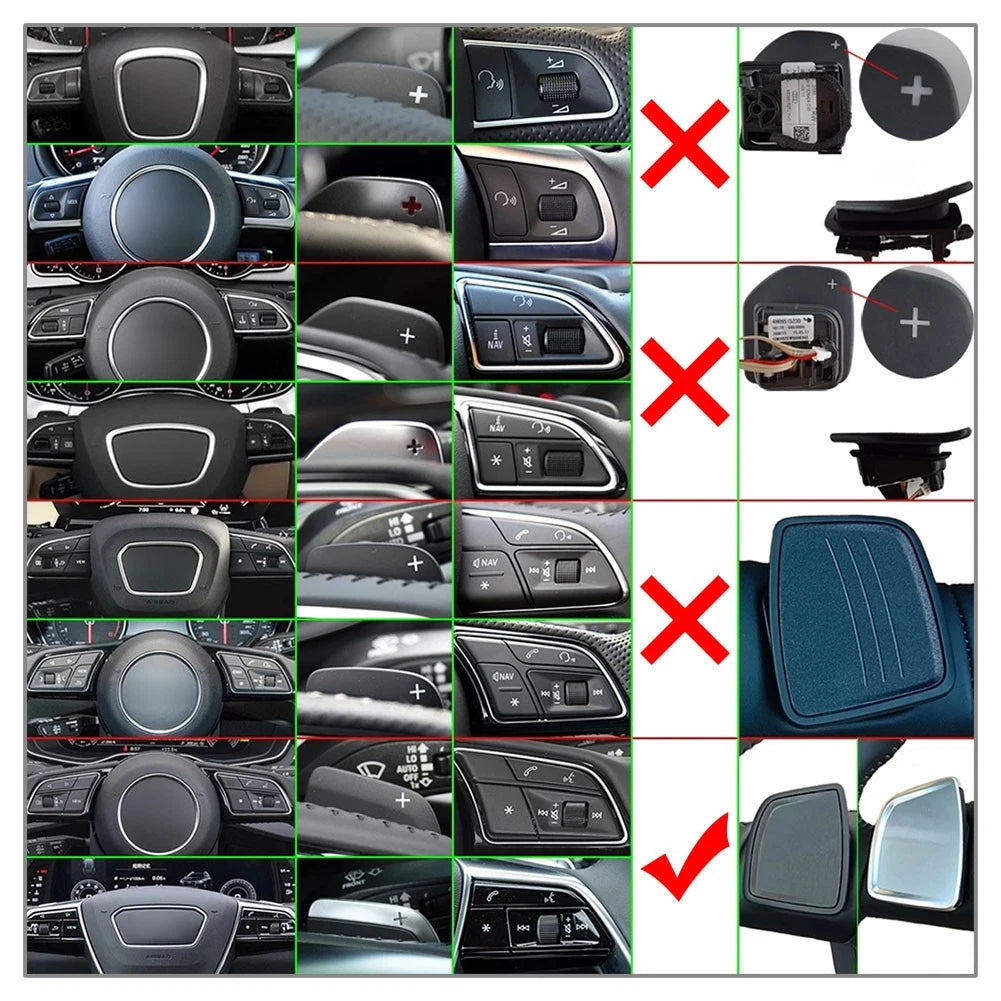 Steering Wheel Shift Paddle Extensions for Audi A3 A4 A5 A7 Q3 Q7 (2013–2020)
