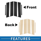 Set of 6 Door Pillar Window Trim for Mitsubishi Lancer (2008–2017) Black