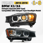 HID Headlight Upgrade for BMW X3 X4 F25 F26 (2015–2017) Pair LH+RH