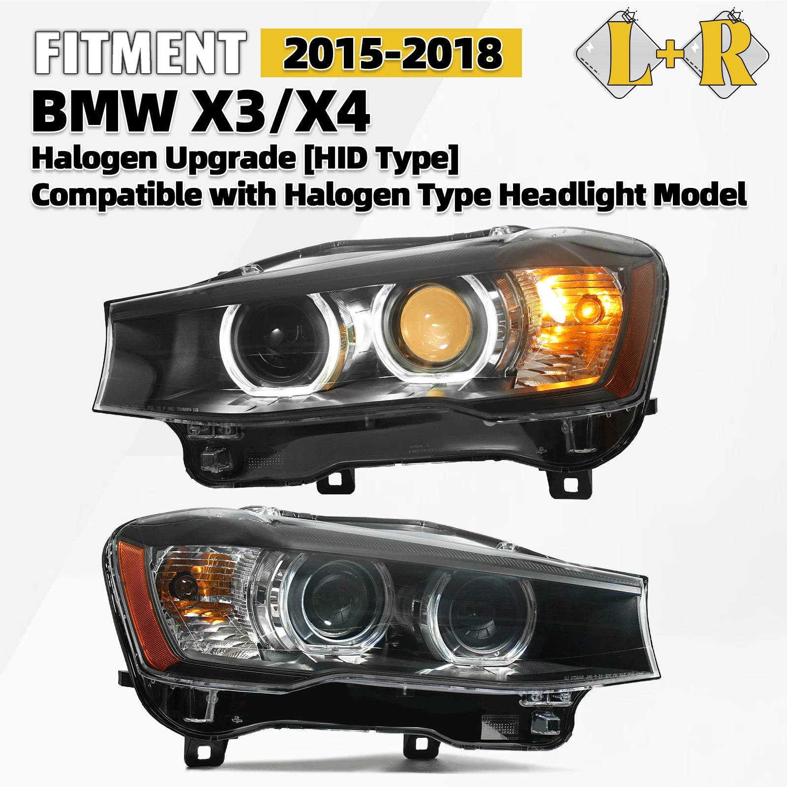 HID Headlight Upgrade for BMW X3 X4 F25 F26 (2015–2017) Pair LH+RH