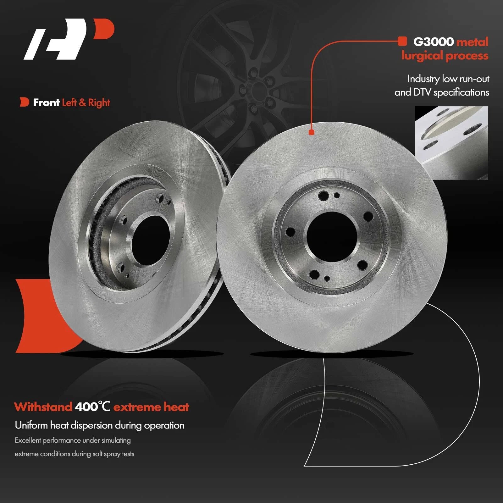 2X Front Disc Brake Rotors for Hyundai Azera (2006-2011)