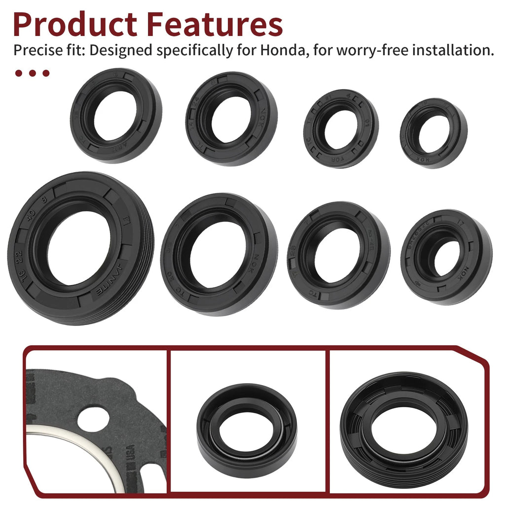 Gasket Set with Oil Seal Kit for Honda CR80R (1986–1991)