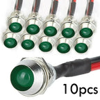10 x Indicator Light 12V 8mm LED for Car Truck Boat
