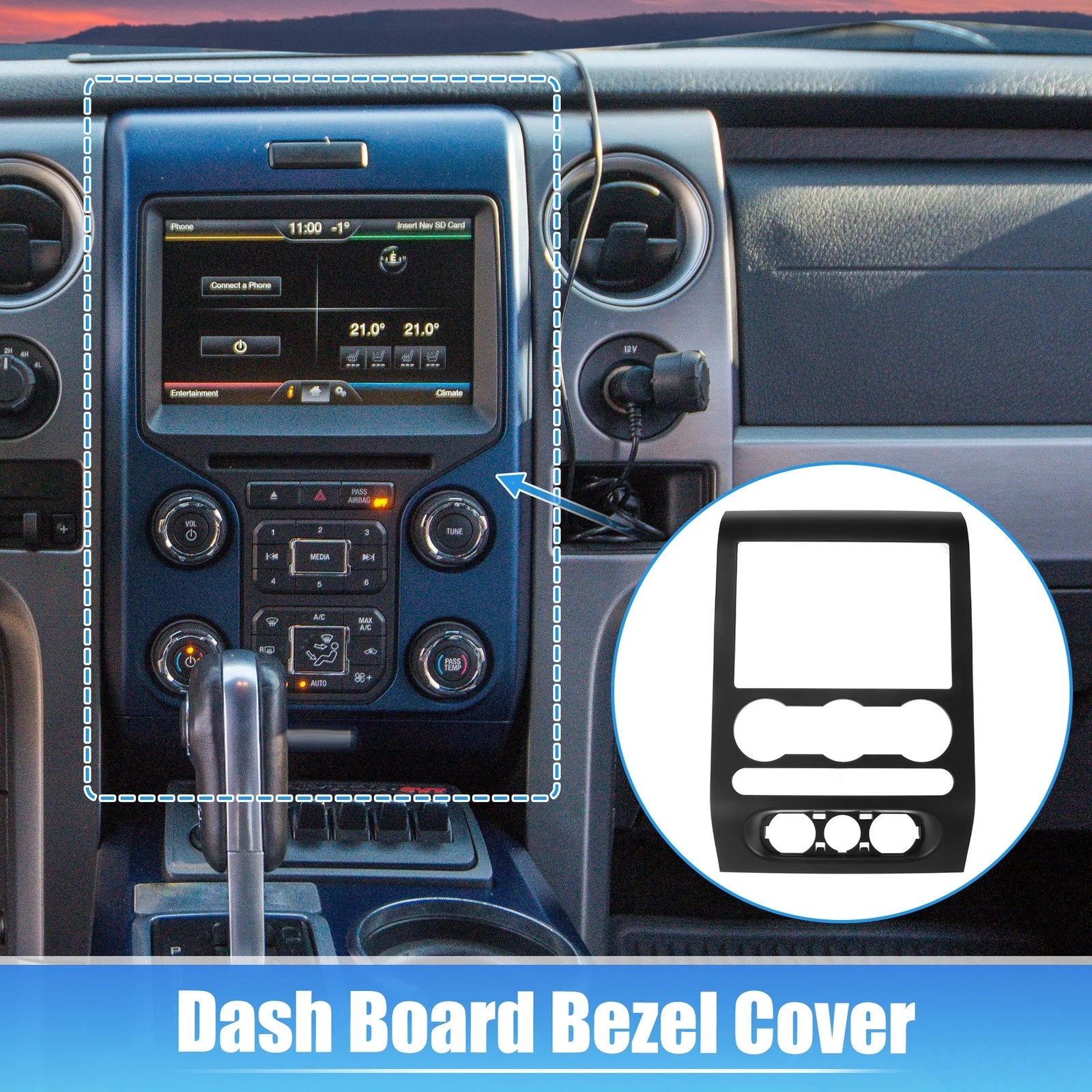 Dash Radio Bezel Center Trim Panel Cover for Ford F150 (2004–2008) 4L3Z1504302AAA