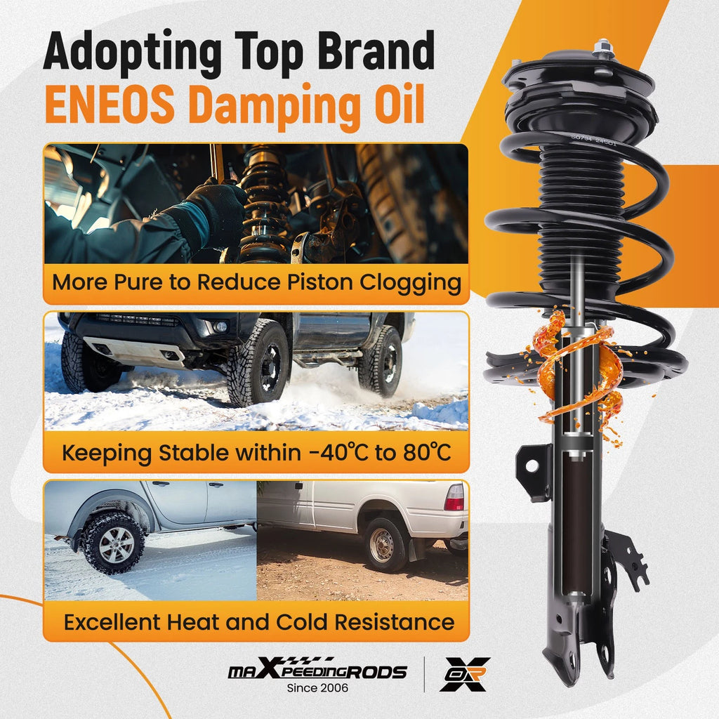 2X Front Complete Struts Coil Springs for Toyota Camry 2.5L SE XSE (2012–2017)