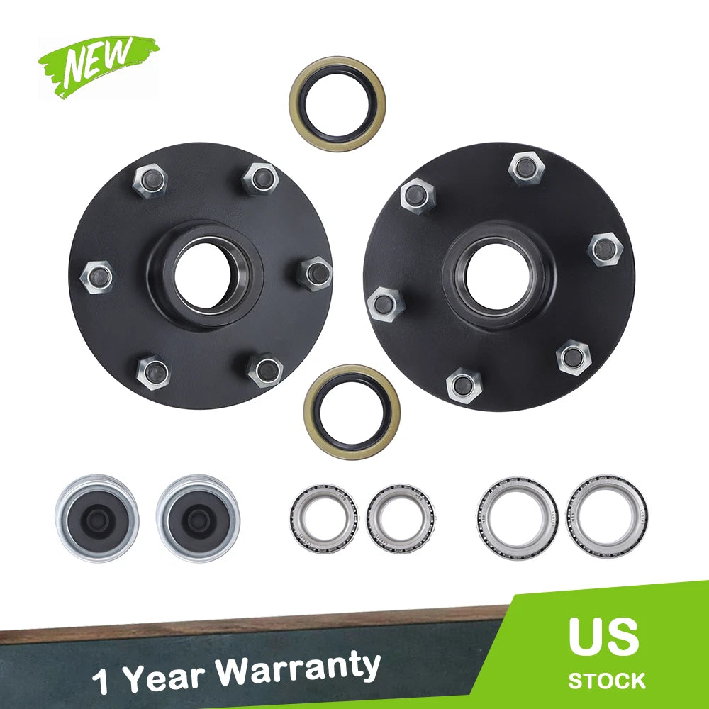 2 Pack Trailer Hub Kit for 3500 lbs. #84 Spindle (Fits 6 on 5.5")