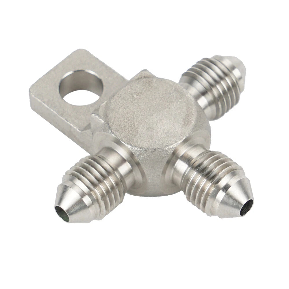 AN-3 Stainless Steel Male Tee T-Piece Brake Hose Adapter Fitting Connector
