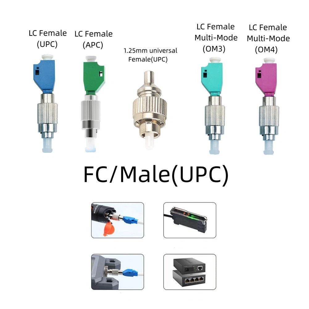 FC Male to LC Female Multi Mode OM4 Fiber Optic Adapter Connector