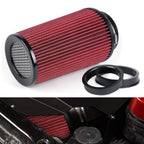 Cold Air Intake Filter Set of 3 Sizes (3", 3.5", 4") Universal RED