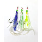 Squid Hook Glow in Dark Offset Bend Shank Barb Hook 5.4x2.2cm Green Yellow Blue