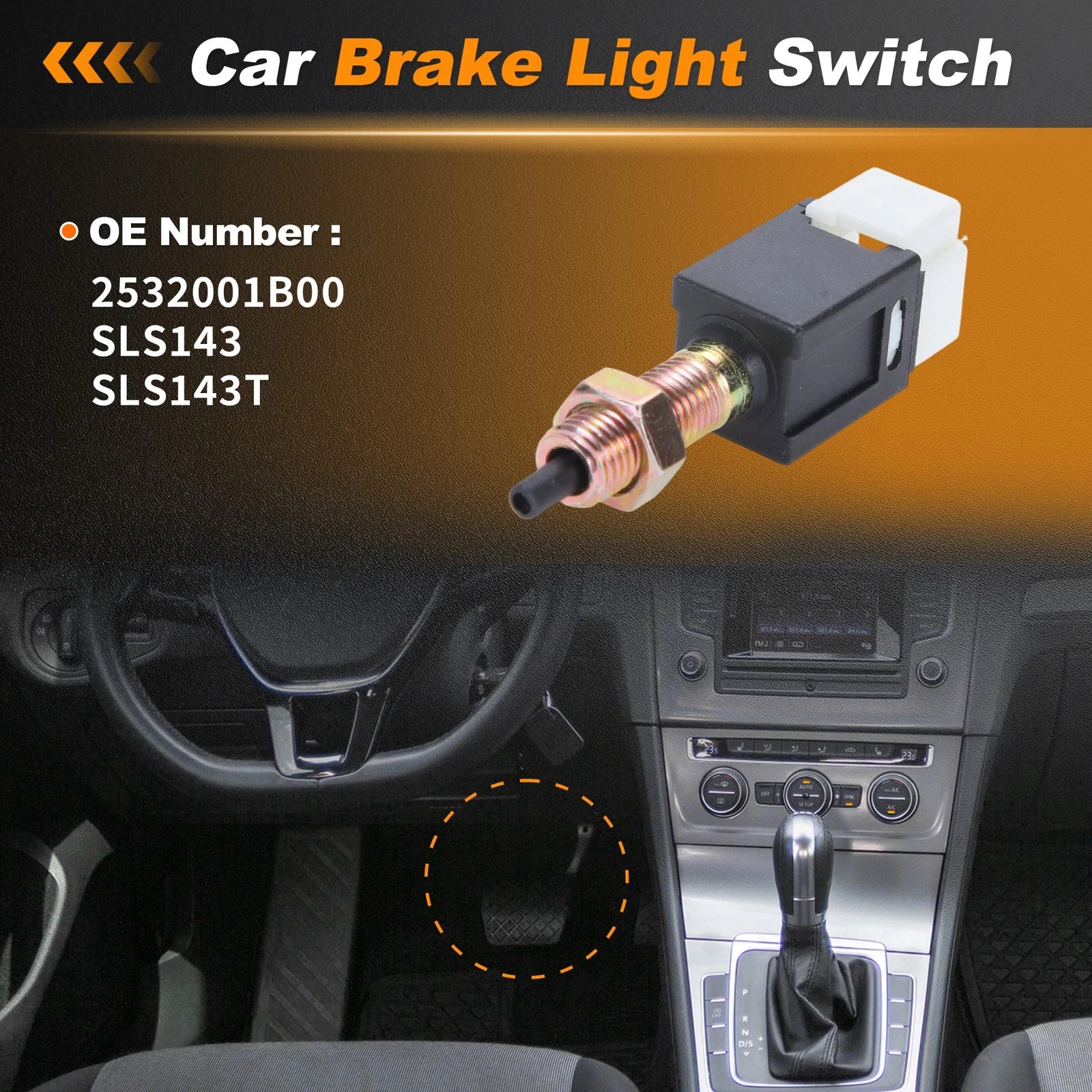 Brake Light Switch for Chevrolet Spectrum (1985–1988) 2532001B00