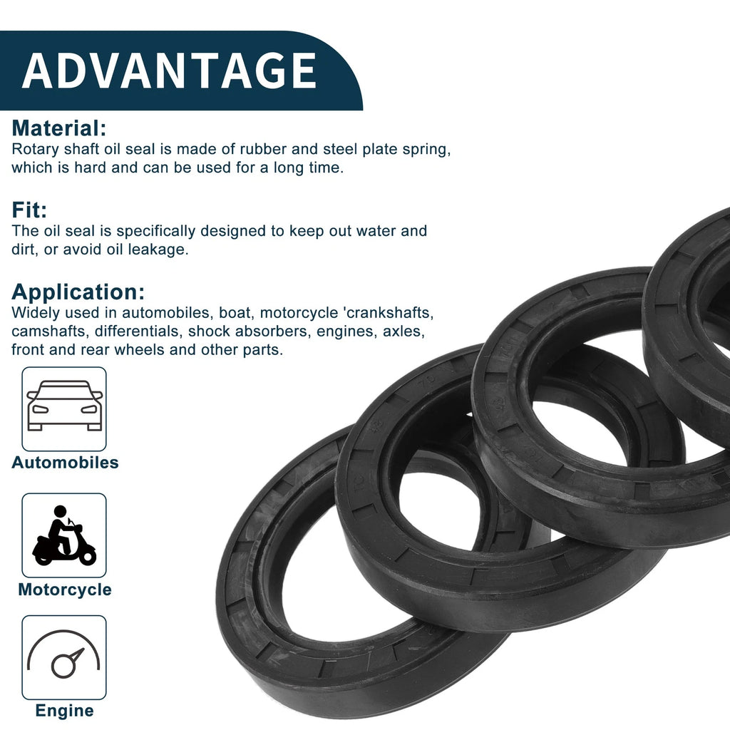 Set of 5 Oil Seal Rotary Shaft Seal NBR Rubber 48x70x12mm