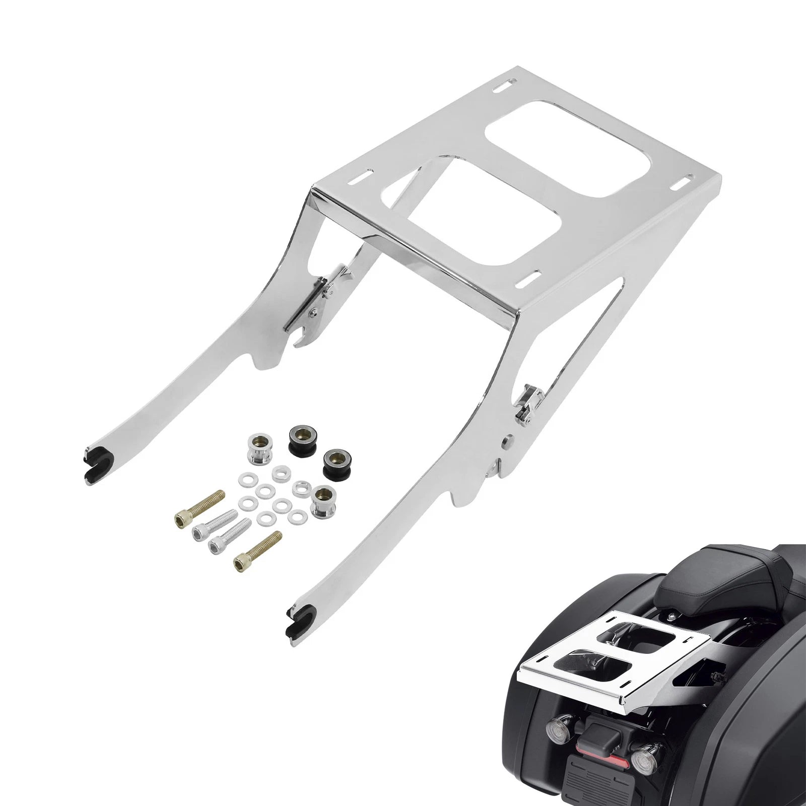 2X Up Mounting Rack for Harley Softail Heritage Classic FLHC (2018–Present) Chrome