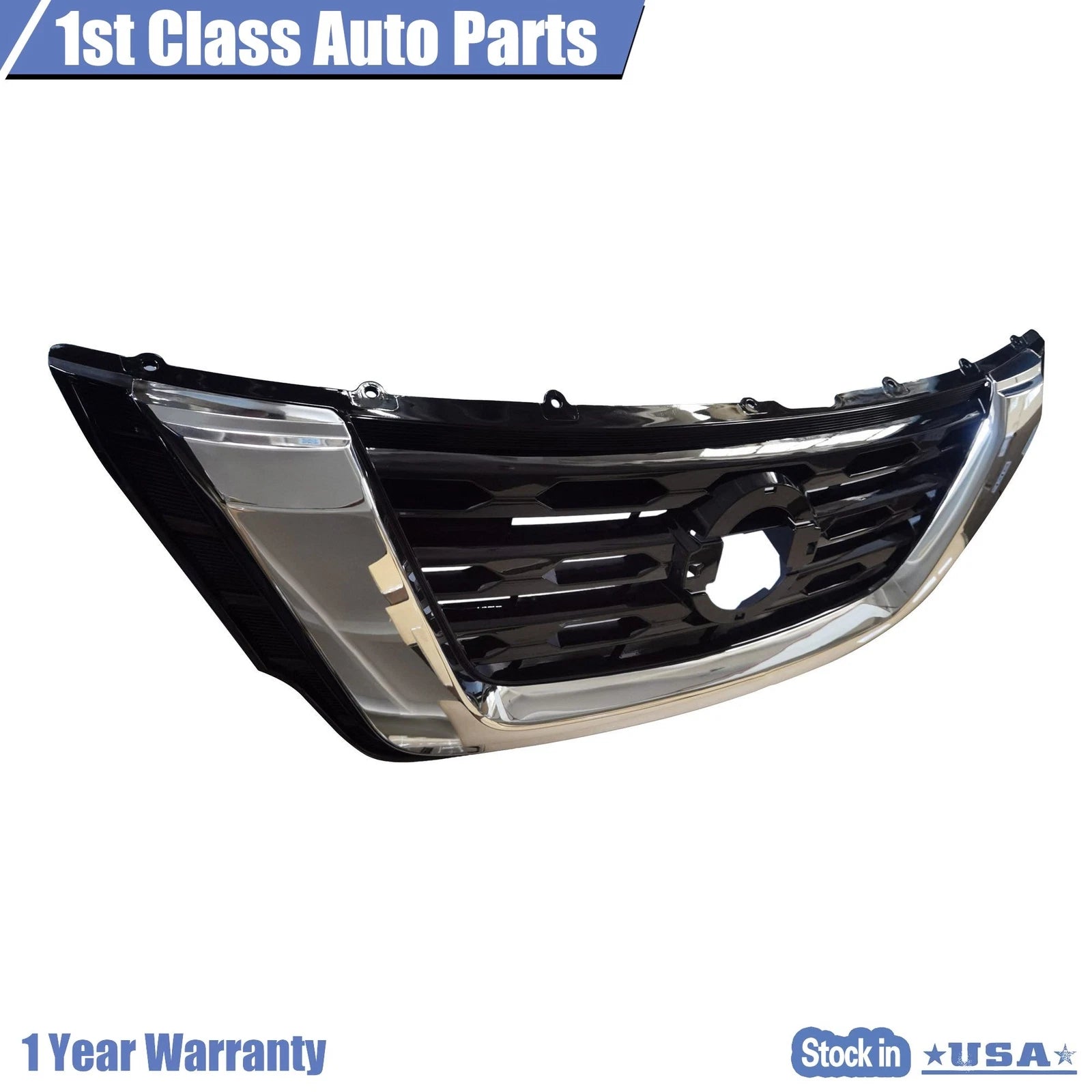Chrome & Black Front Upper Bumper Grille for Nissan Pathfinder (2017–2020)