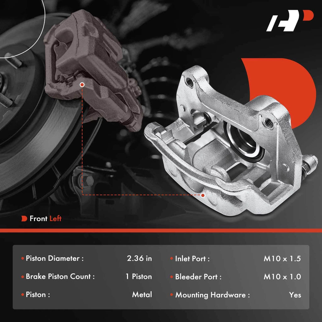 Front Left Disc Brake Caliper with Bracket for Chevy Equinox (2010-2017)