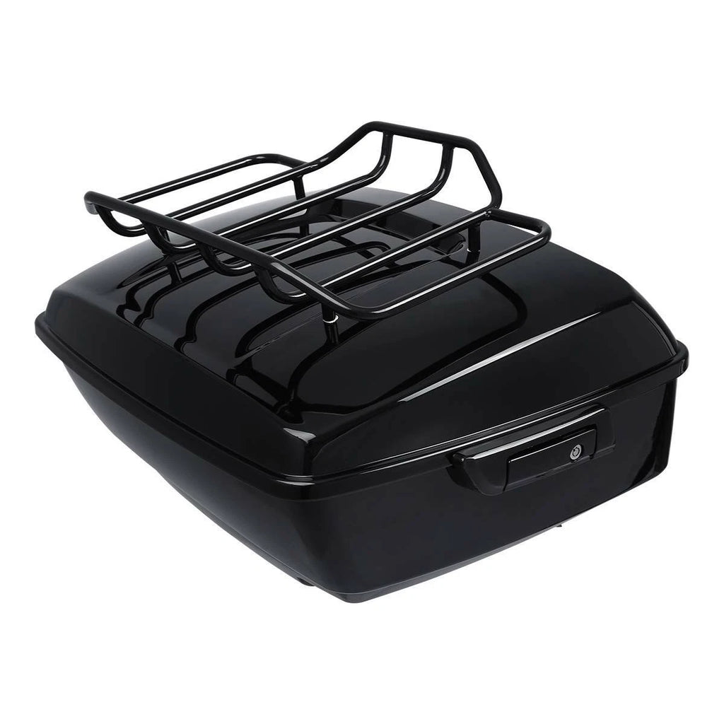 Black King Trunk Backrest Luggage Rack for Harley Touring (2009–2013)