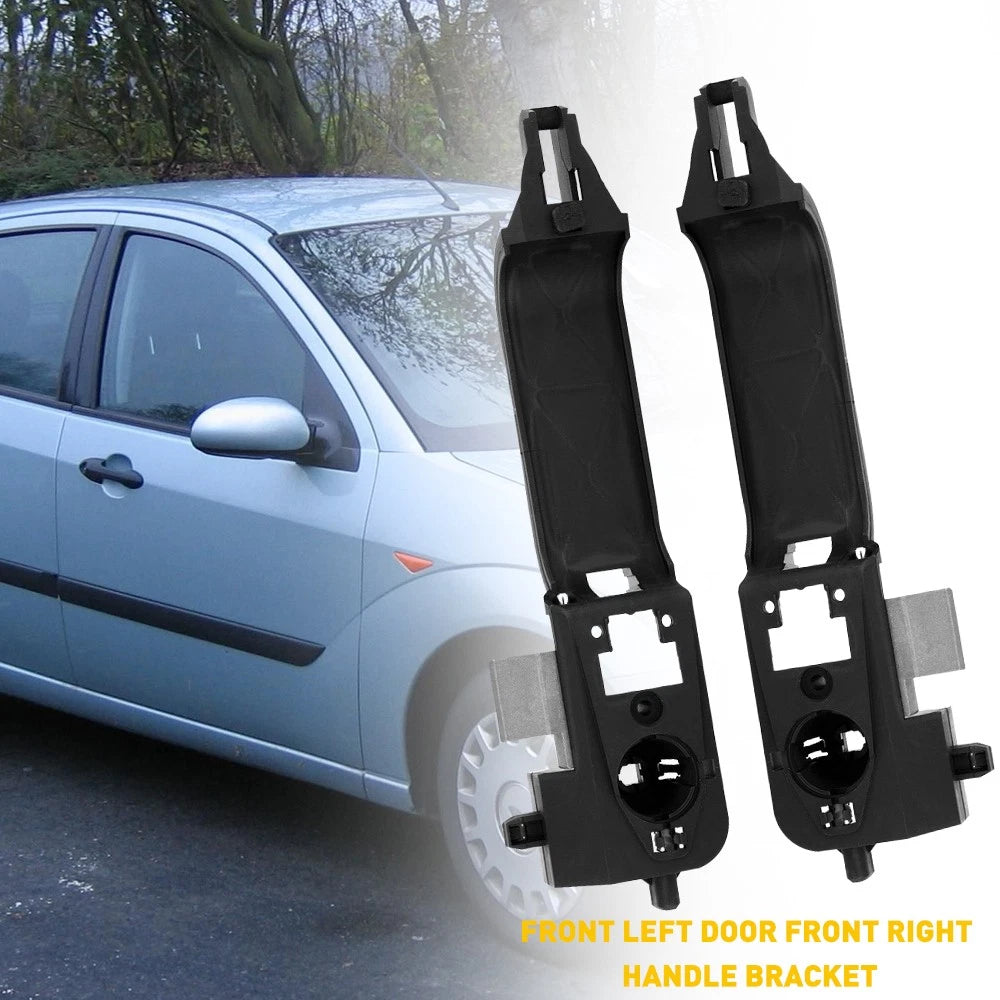 2Pcs Exterior Door Handle & Bracket for Ford Focus (2000–2007) LH+RH