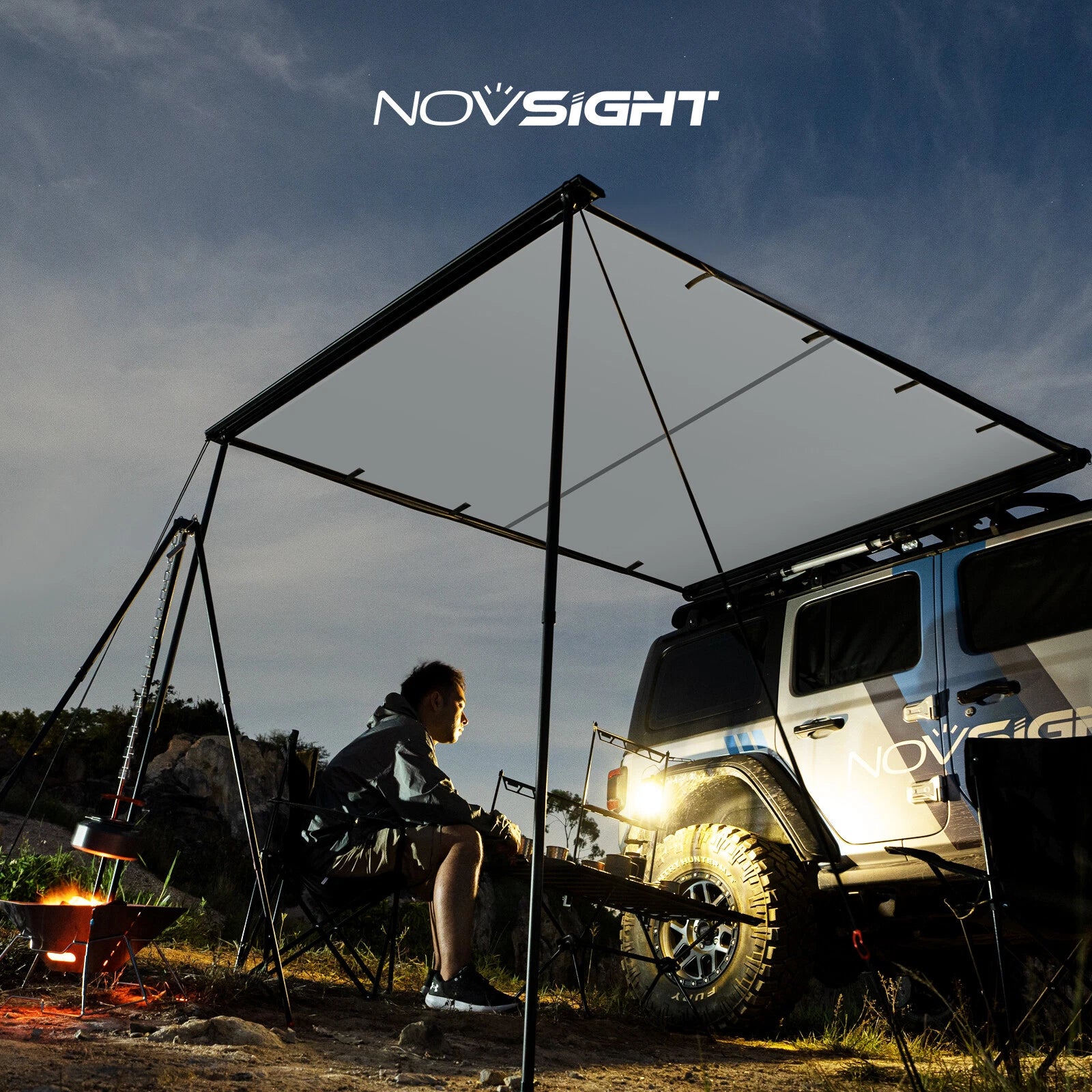 5.2x8.2' Car Side Awning for SUV Rooftop Tent (NOVSIGHT)