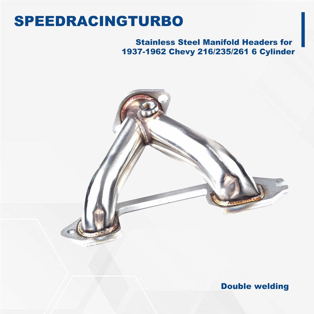 Stainless Steel Exhaust Header Manifold for Chevy 6Cyl 216/235/261 (1937–1962)